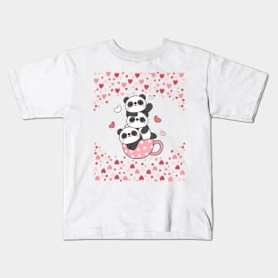 Teddy valentine  with family Kids T-Shirt